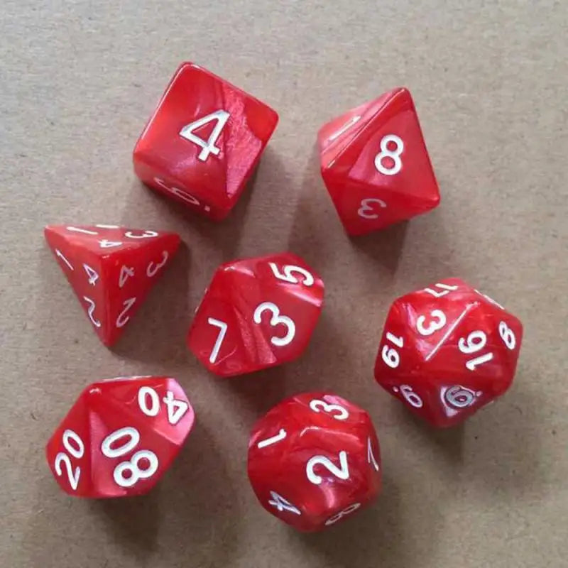 7Pcs Double-Colors Polyhedral DicePolyhedral Dice Game For RPG Dungeons And Dragons DND RPG MTG D20 D12 D10 D8 D6 D4 Table Game Red