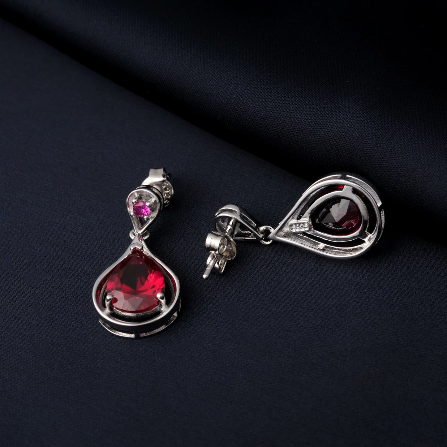 Potiy Pear Shape 7.5ct Created Ruby Drop Earrings elegant women 925 Sterling Silver for Women Daily Jewelry Valentine's day gift