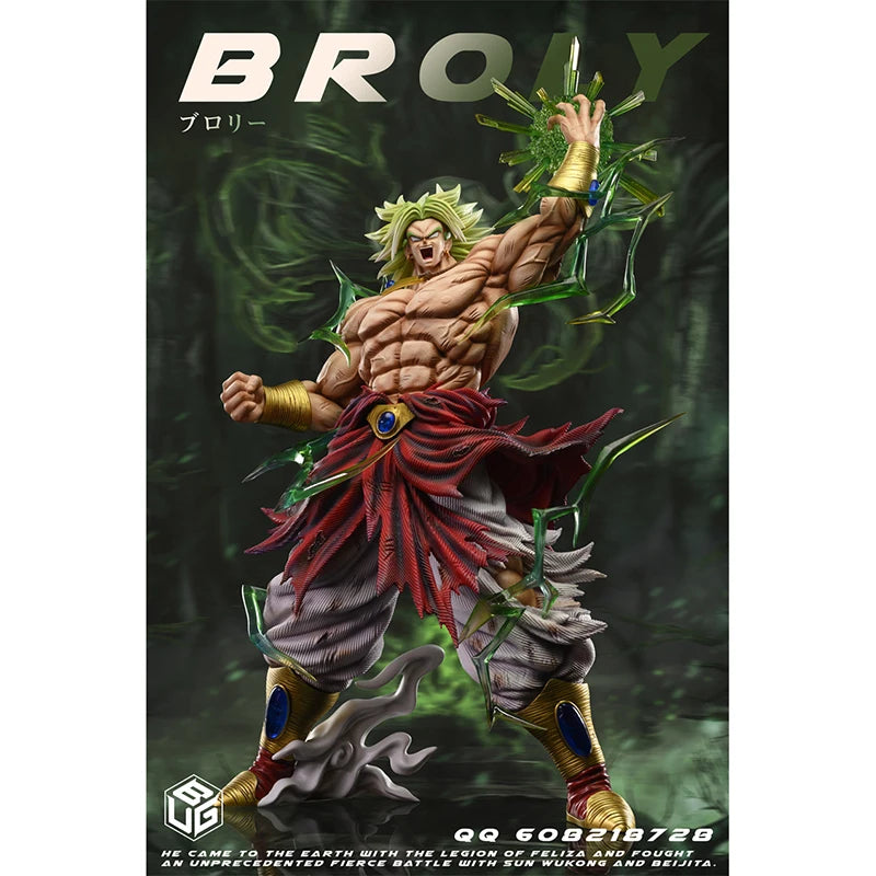 43cm Dragon Ball Figure GK BUG Smsp Super Broly Action Figurine LED Night Light PVC Anime Collection Model Toy Statue Gifts Broly