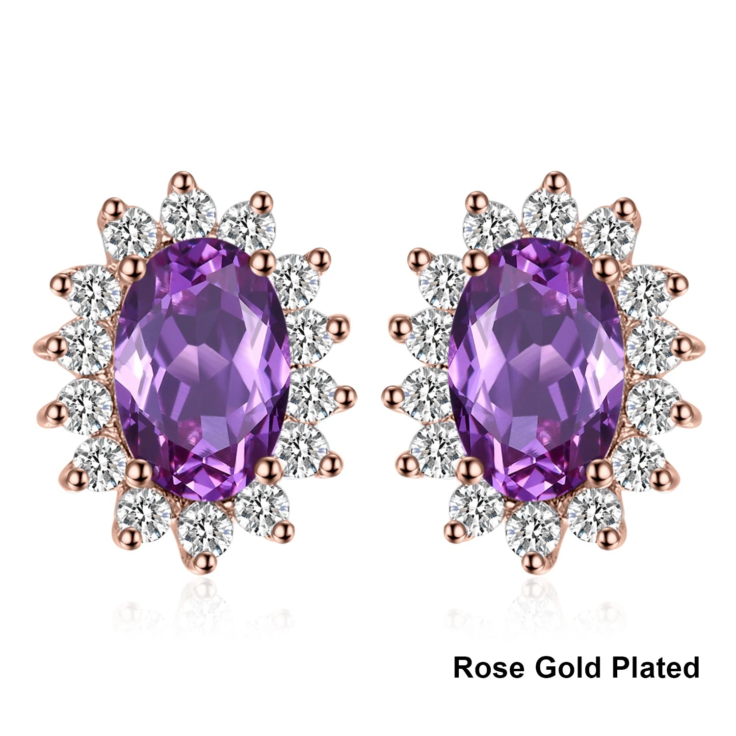 JewelryPalace Created Sapphire Ruby 925 Sterling Silver Stud Earrings Natural Amethyst Garnet Peridot Yellow Rose Gold Plated Created Alexandrite 1 CHINA
