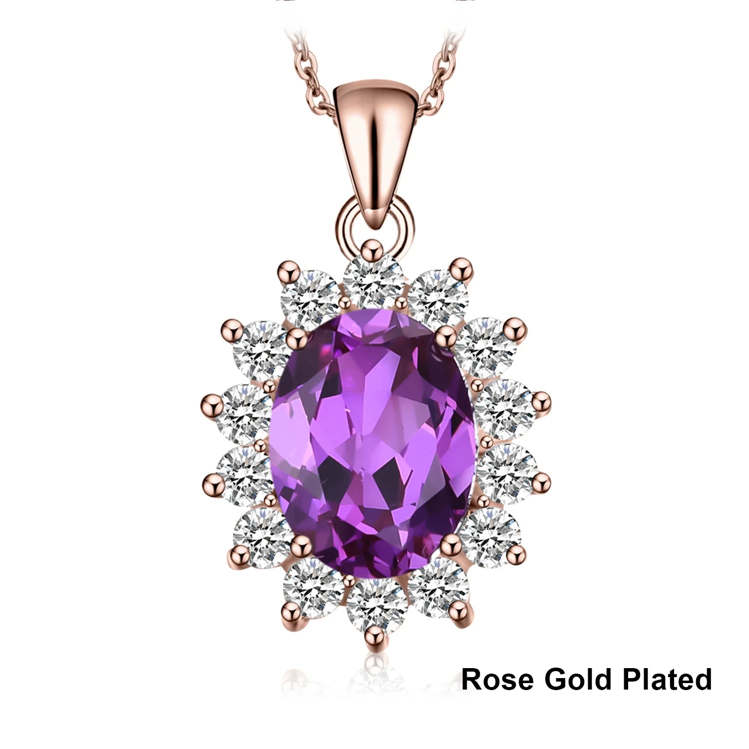 Jewelrypalace Created Alexandrite Natural Amethyst Garnet 925 Sterling Silver Pendant Necklace No Chain Yellow Rose Gold Plated Created Alexandrite 1