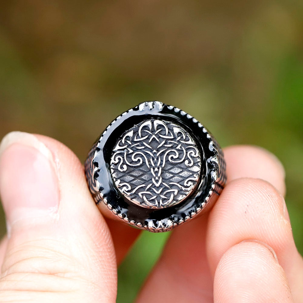 intage Viking Tree Of Life Ring For Men Nordic Mythology Stainless Steel Yggdrasils Ring Fashion Amulet Viking Jewelry Gift