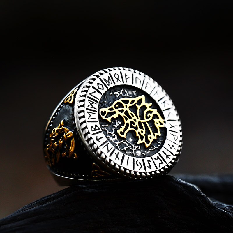 Beier Fashion Viking Rune Pattern Bear claw Celtic knot Ring Stainless Steel Mens Punk Jewelry BR8-739