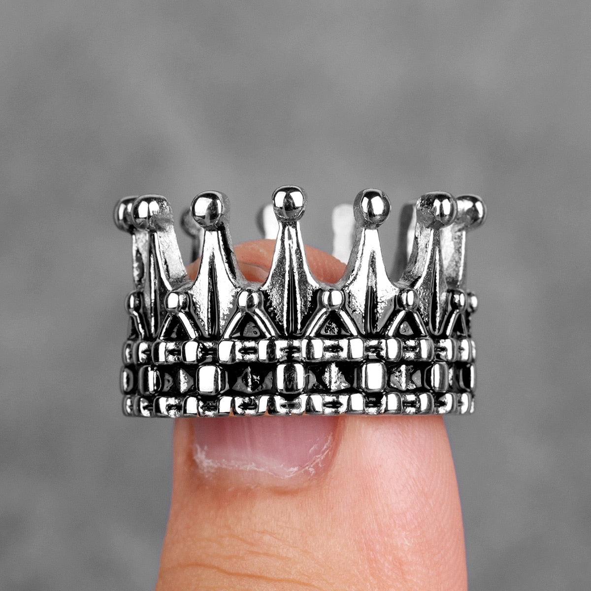 Stainless Steel Men Rings Crown King Queen Punk Rock Hip Hop Vintage for Biker Male Boyfriend Jewelry Creativity Gift