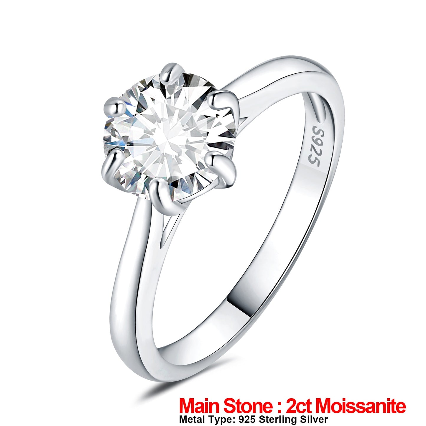 JewelryPalace Moissanite D Color 0.5ct 1ct 1.5ct 2ct Round Cut S925 Sterling Silver Solitaire Wedding Engagement Ring for Women 9 China 925 Sterling Silver 3|GRA Certificate
