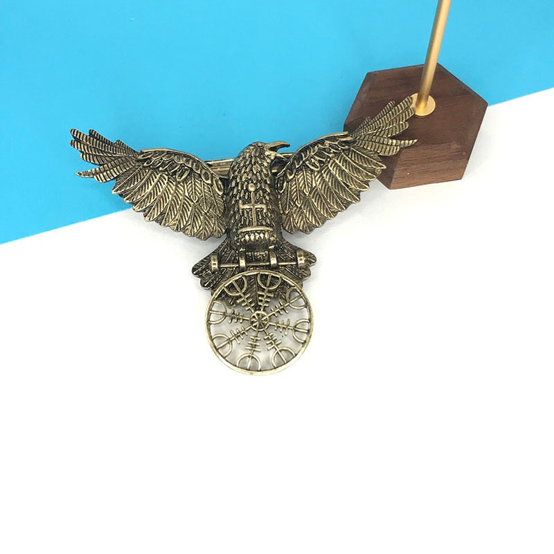 Vintage Goth Black Raven Pendant Necklace For Women 2022 Dark Viking Mystic Symbol Retro Hippie Unisex 0247-Bronze Hairpin