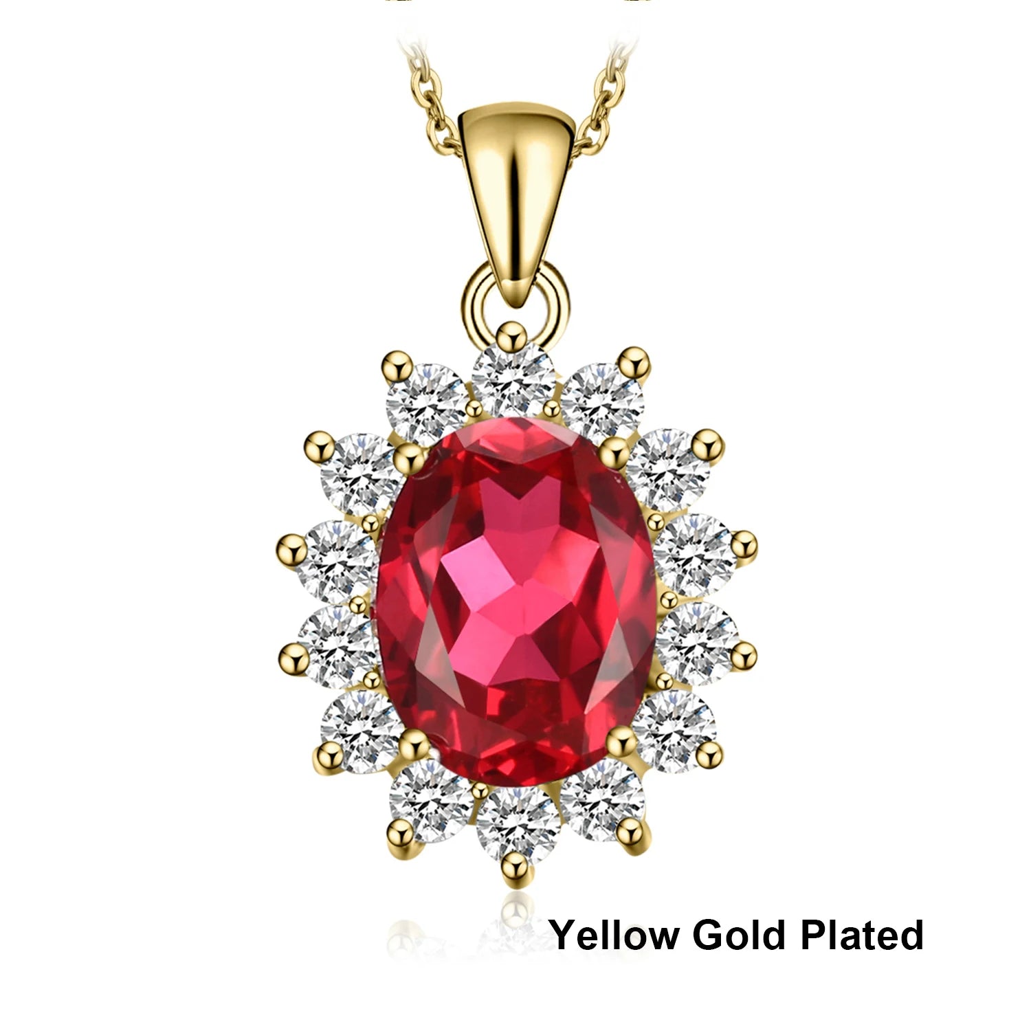Jewelrypalace Created Alexandrite Natural Amethyst Garnet 925 Sterling Silver Pendant Necklace No Chain Yellow Rose Gold Plated Created Ruby