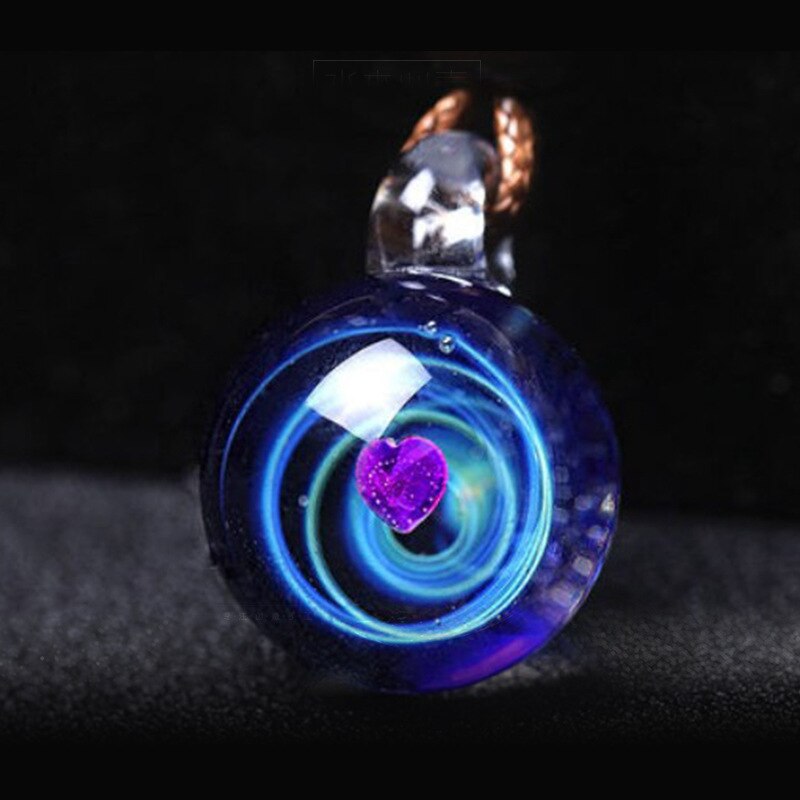 BOEYCJR Universe Star Moon Glass Bead Planets Pendant Necklace Galaxy Rope Chain Solar System Design Necklace for Women 6