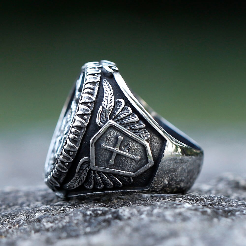 2022 NEW Men's 316L stainless steel rings god knight dragon slayer saint george ring Religion Jewelry Gifts free shipping