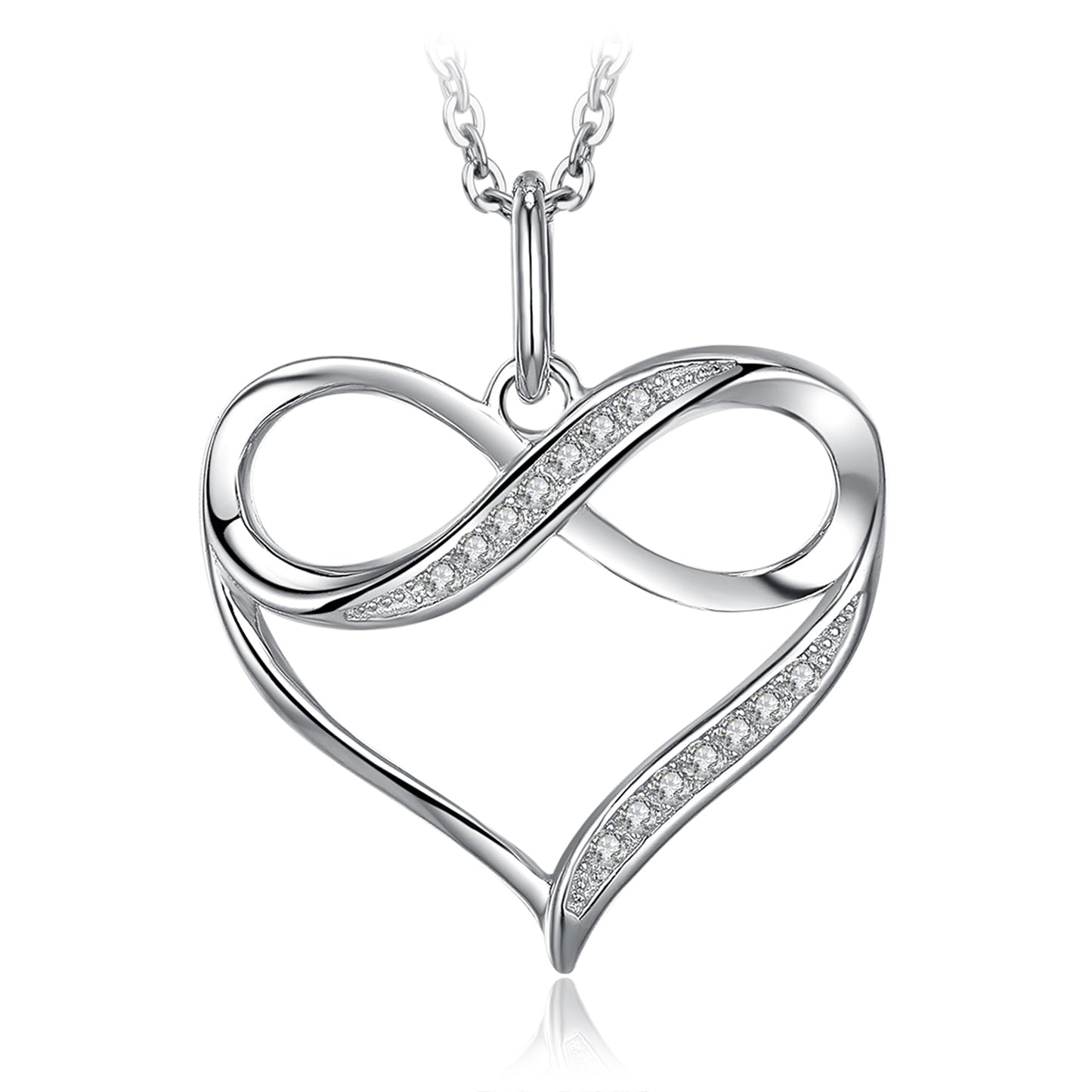 Jewelry Palace Infinity Love Knot Heart 925 Sterling Silver Pendant Necklace for Womam Girl Fashion Fine Jewelry Gift No Chain Default Title