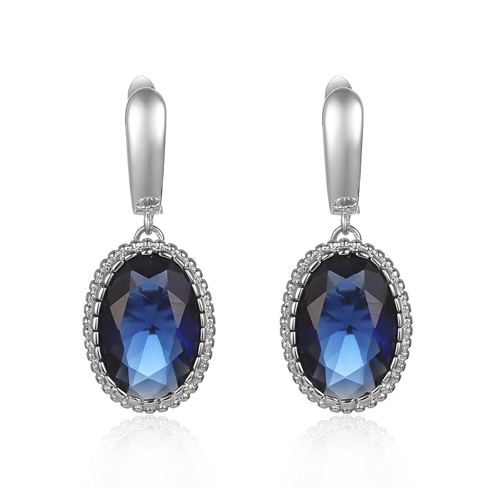 Classic Water Drop Cubic Zirconia Earrings for Women Luxury Inlay Blue/White Brilliant CZ Elegant Female Accessories Gift E1111-4