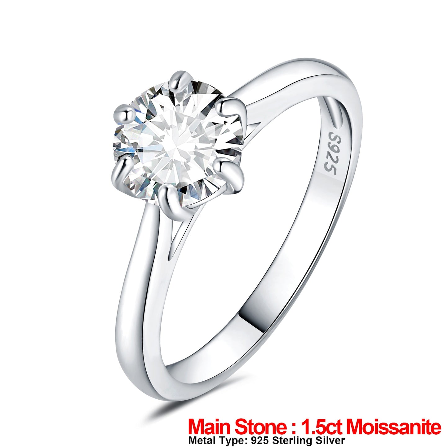 JewelryPalace Moissanite D Color 0.5ct 1ct 1.5ct 2ct Round Cut S925 Sterling Silver Solitaire Wedding Engagement Ring for Women 9 China 925 Sterling Silver 2|GRA Certificate