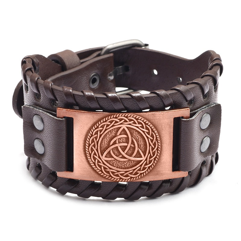 Trendy Viking Bracelet Nordic Rune Compass God Bird Charm Men&#39;s Bracelet New Fashion Leather Woven Jewelry Accessorie Party Gift 2 11 China
