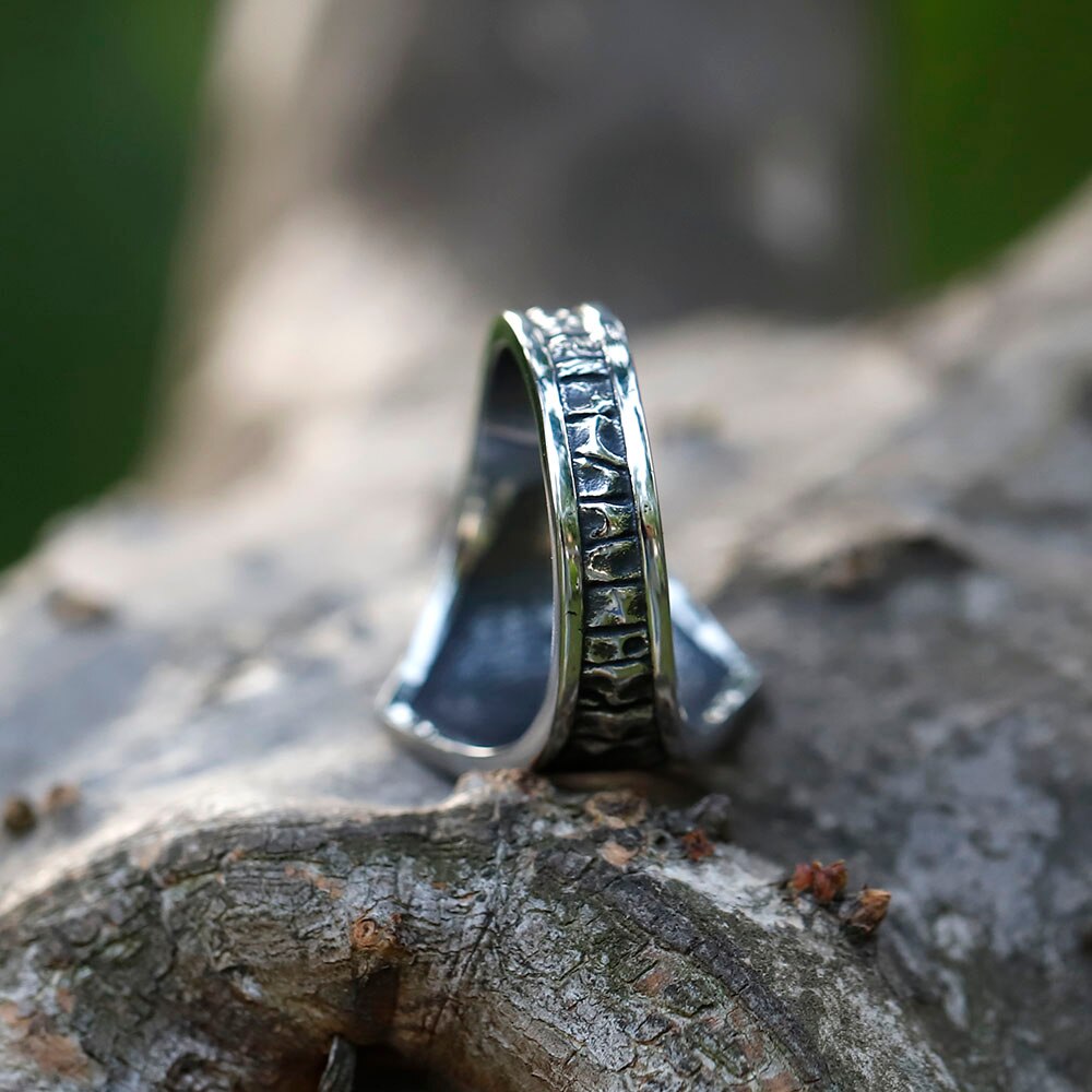 2022 NEW Men's 316L stainless-steel rings Vintage Viking Nordic rune Amulet Finger fashion Jewelry Gift free shipping