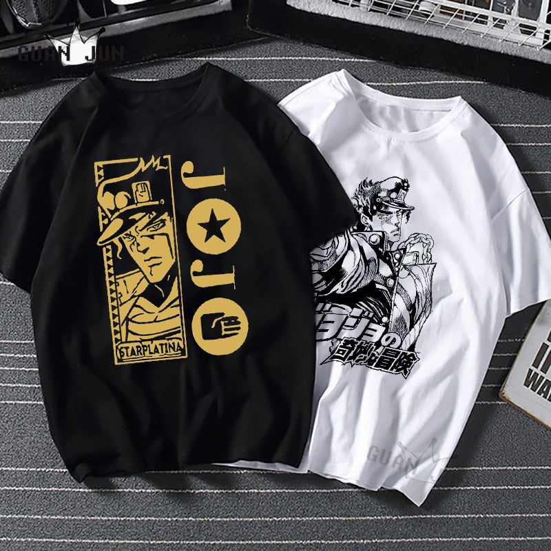 Jojo Bizarre Adventure T-Shirt Men Camiseta T Shirt Fashion 80s 90s Harajuku Japanese Anime Tee Shirt Plus Size Man&#39;s T-Shirt