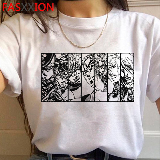 Jojo Bizarre Adventure T Shirt Men Japanese Anime Summer T-shirt Kawaii Jojo Graphic Tshirt Cute Unisex Manga 90s Top Tees Male